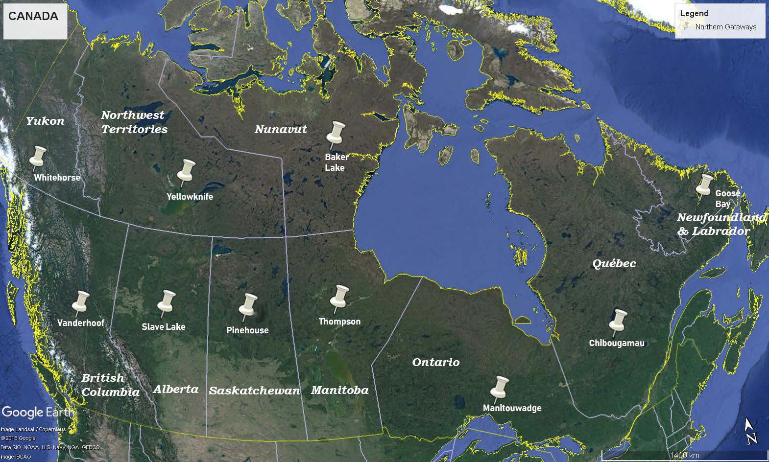 Figure 3: Canada Buoyant Aircraft Gateways